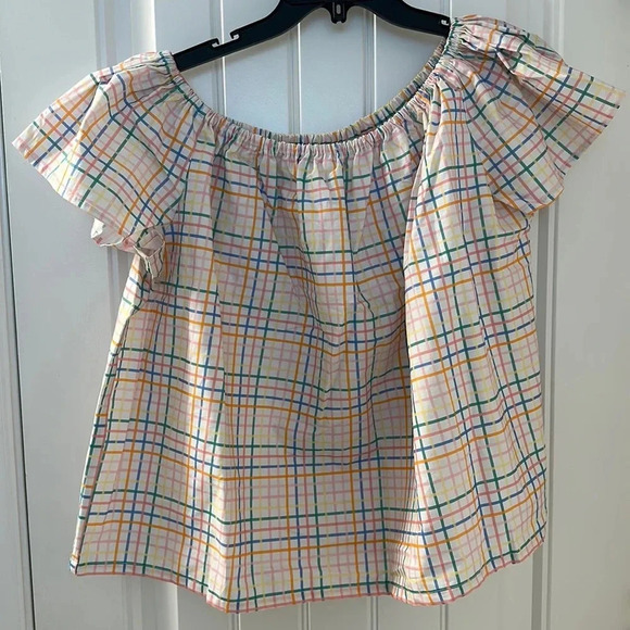 Beautiful Spring Plaid Blouse size Large - Picture 2 of 3